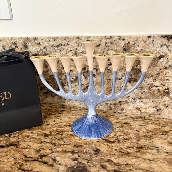Hanukkah Menorah Enameled -  Includes Original Box - Picture 3 of 8
